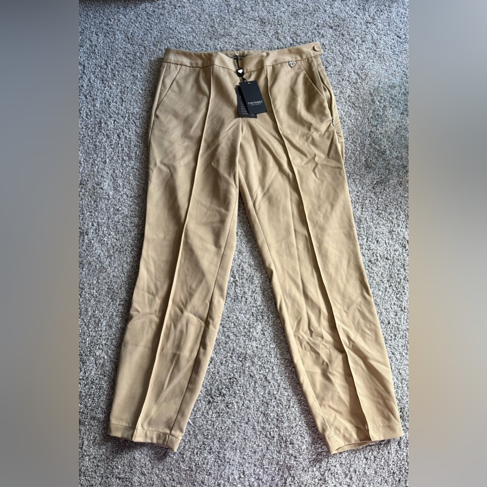 Twin-Set Tan Straight Leg Pants